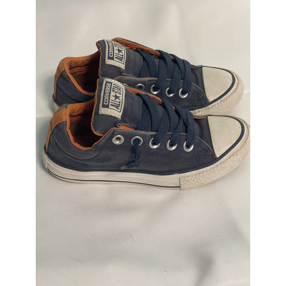 Converse All Star Mid Top Kids Shoes Size Junior 13 Blue Bin4
